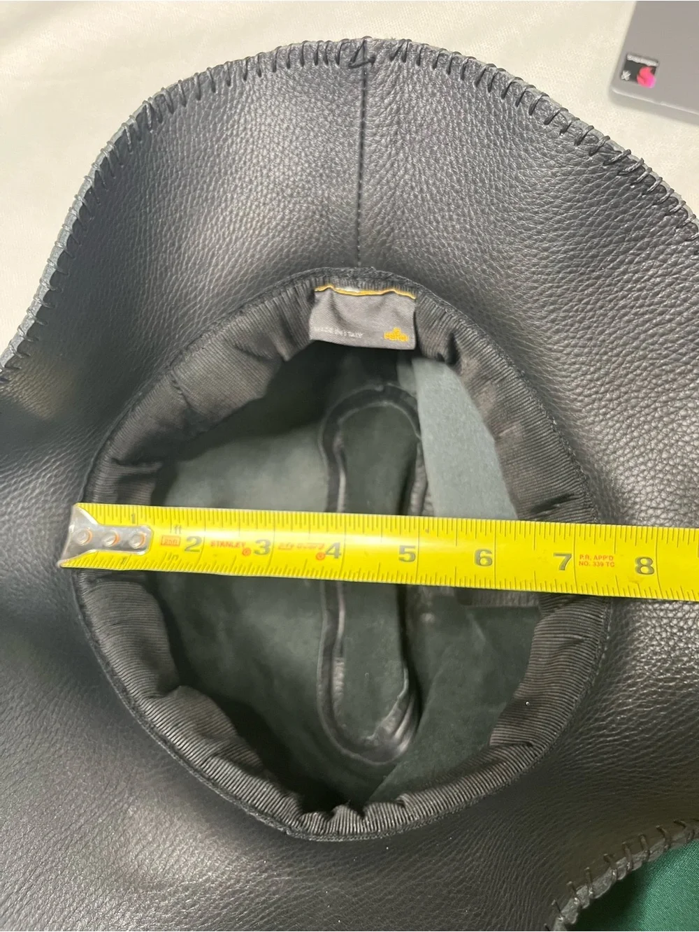 Fendi Black Pebbled Leather Bucket Hat Wide Brim Quiet Luxury Designer Chic